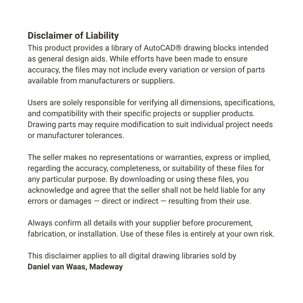 105 Galvanised Fittings CAD Blocks