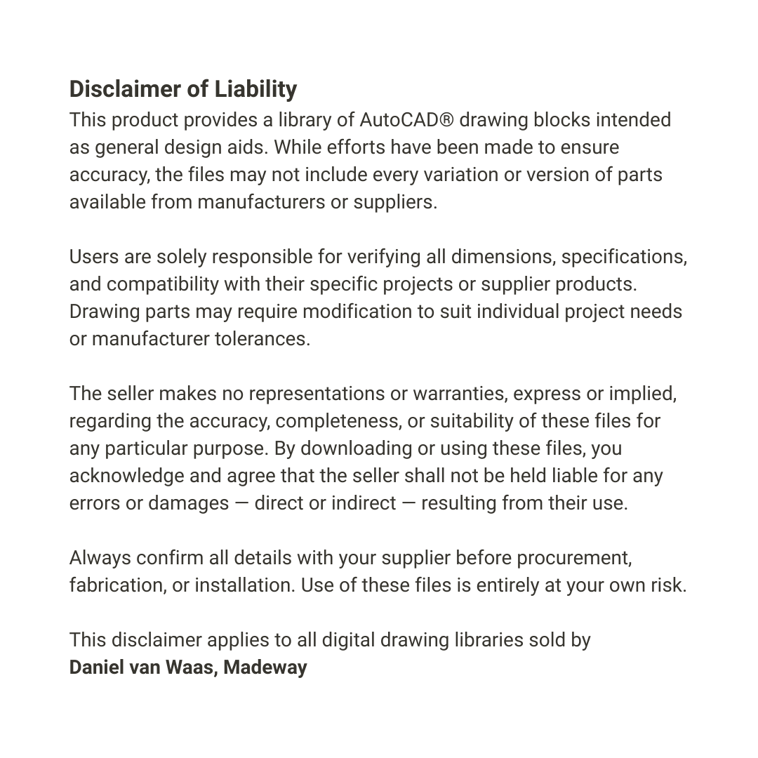 105 Galvanised Fittings CAD Blocks