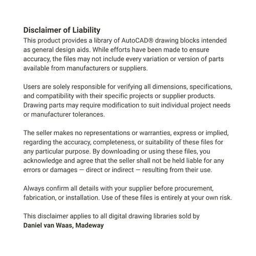105 Galvanised Fittings CAD Blocks
