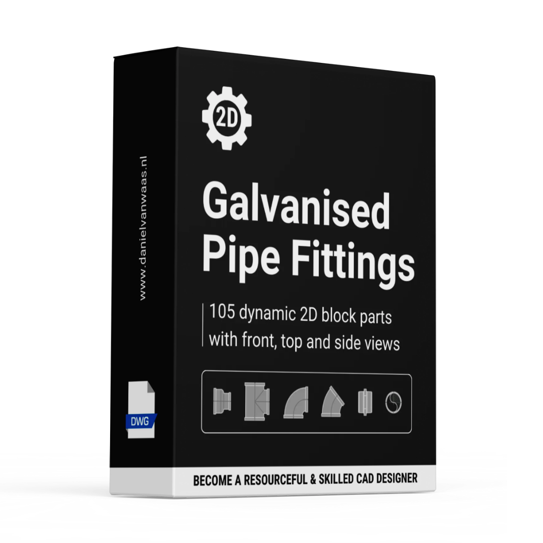105 Galvanised Fittings CAD Blocks